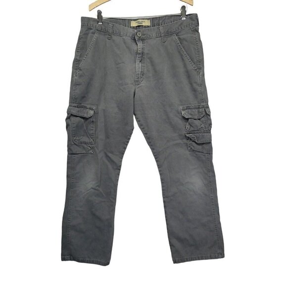 Men's 36x29 Wrangler Jeans Cargo Gray Canvas Utility Pants Grey 70BRWAH Workwear - Picture 1 of 11